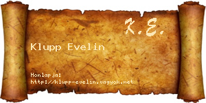 Klupp Evelin névjegykártya
